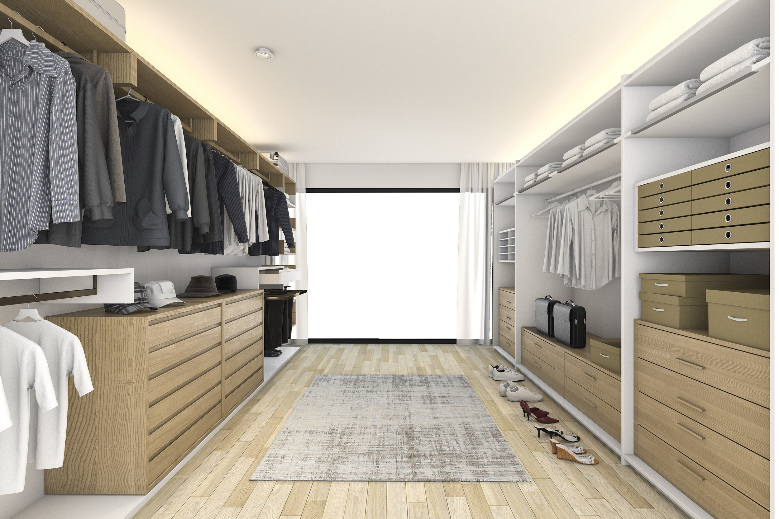 Vinyl Wood Tile Flooring In Walk In Closet