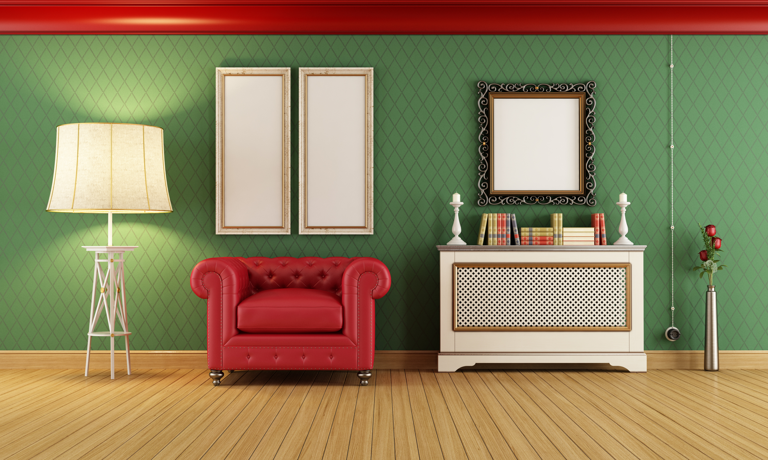 Wood Flooring With Small Book Shelf